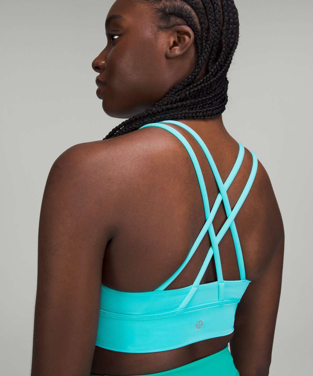 lululemon Energy Longline Bra Medium Support, B–D Cups Light Aqua Blue 6