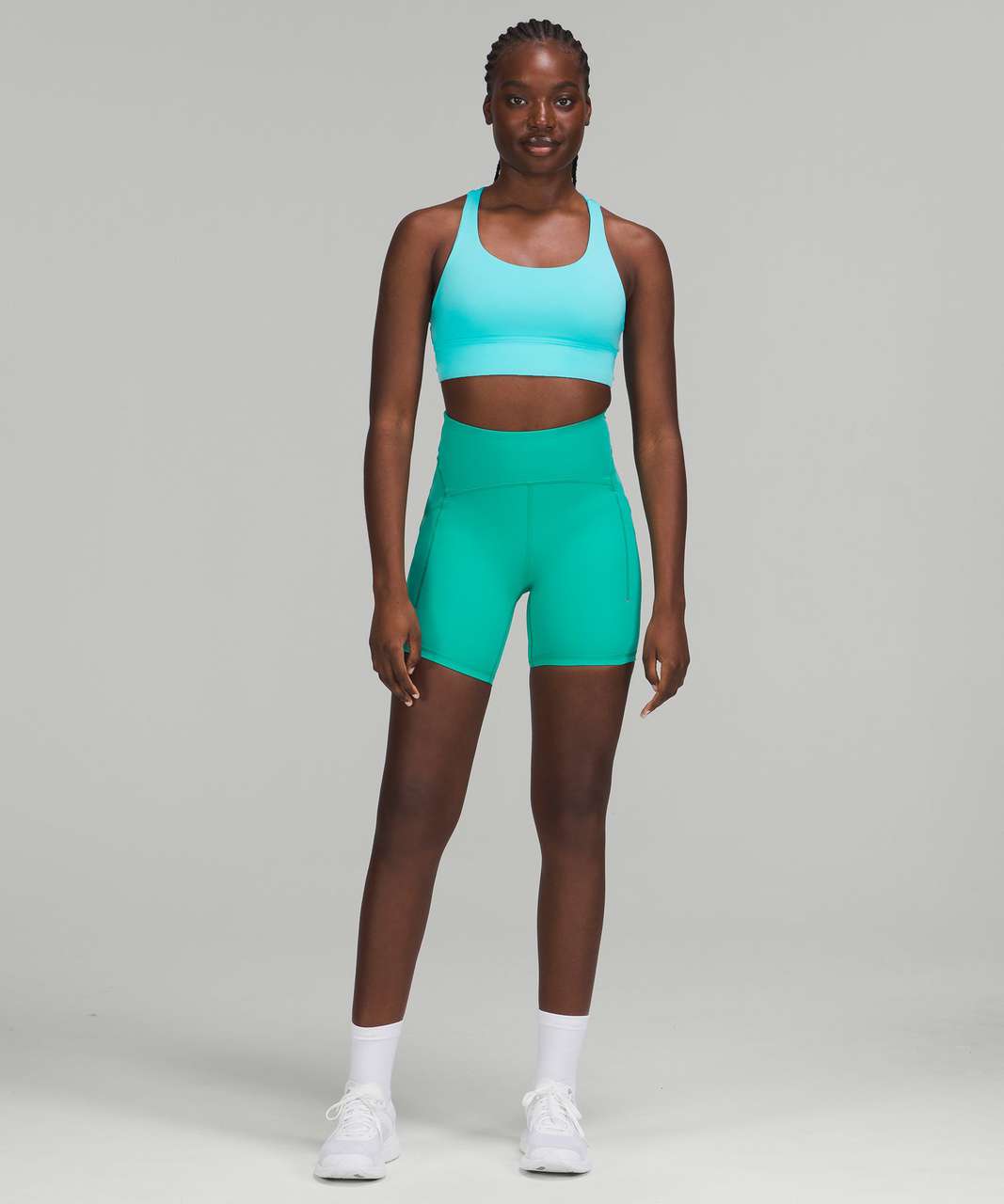 Lululemon Energy Longline Bra *Medium Support, B–D Cups - Electric  Turquoise - lulu fanatics