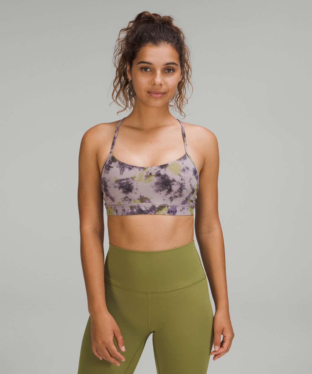 Lululemon Flow Y Adjustable Bra *Light Support, A–C Cups - Radial Tie Dye  Mauve Grey Multi - lulu fanatics