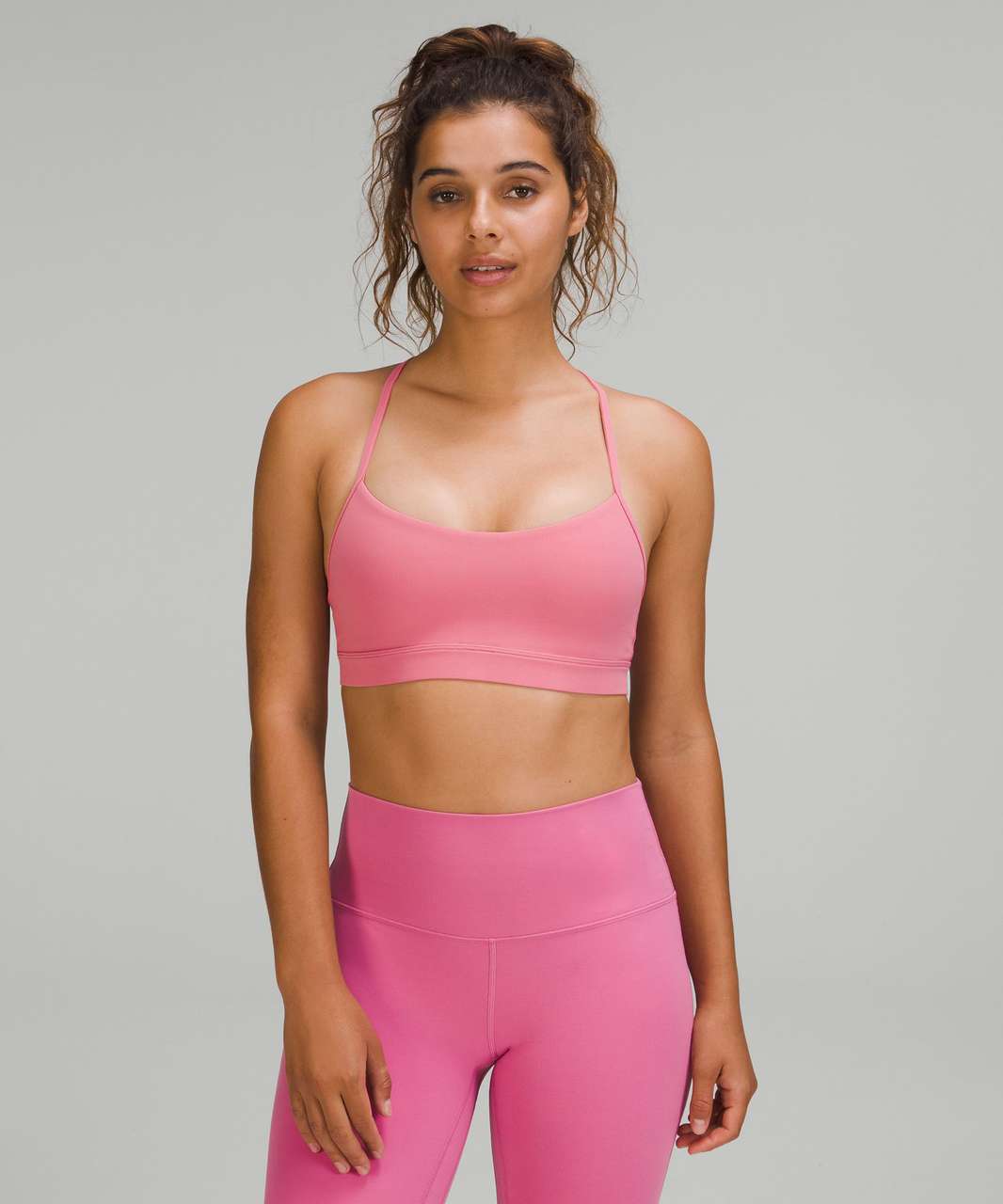 NWT Size 14 Lululemon Flow Y Bra Nulu B/C Cup Light Support SNCP Sonic Pink  