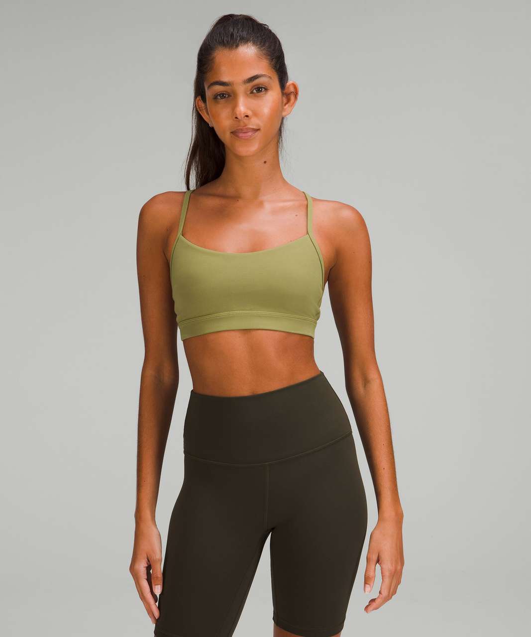 Lululemon Flow Y Adjustable Bra *Light Support, A–C Cups - Bronze Green