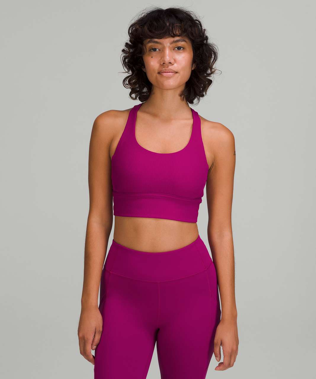 Lululemon Energy Longline Bra *Medium Support, B–D Cups - Meadowsweet Pink  - lulu fanatics