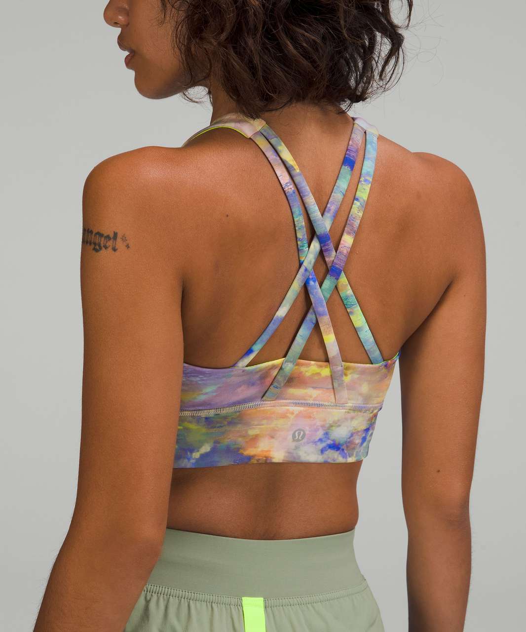 Lululemon Energy High-Neck Longline Tough Bra *Medium Support, B–D Cups - Altered Nature Multi