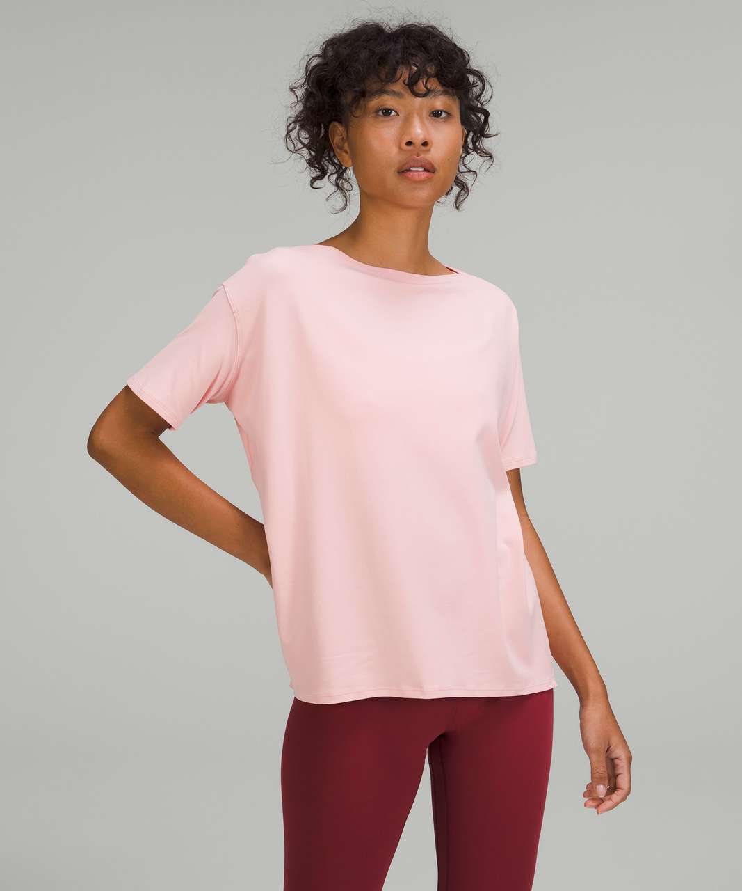 NWT Lululemon Back in Action Short Sleeve T-Shirt Nulu PINK PUFF Size :6
