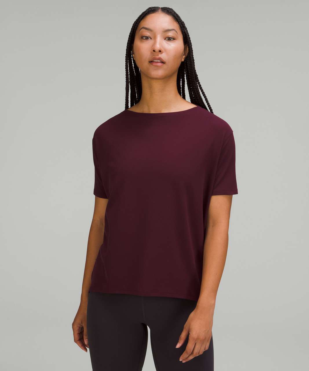 Lululemon Back in Action Short Sleeve T-Shirt *Nulu - Cassis - lulu ...