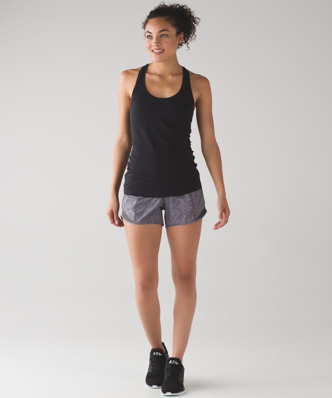 Lululemon Hotty Hot Short (Long 4") - Heathered Black