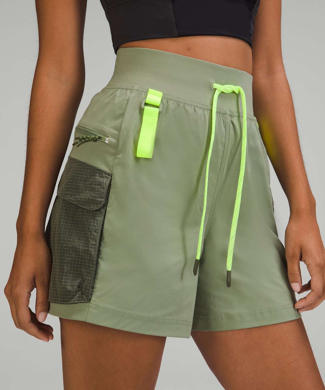 Rainforest green align tank (10) and City Sleek 5 pocket HR short