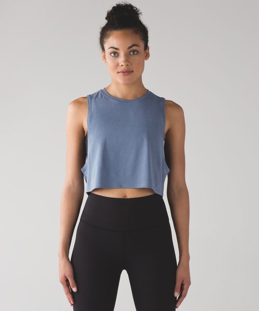 NWT Lululemon Muscle Love Crop Tank *Tough - Tank Top Rhino Grey cropped