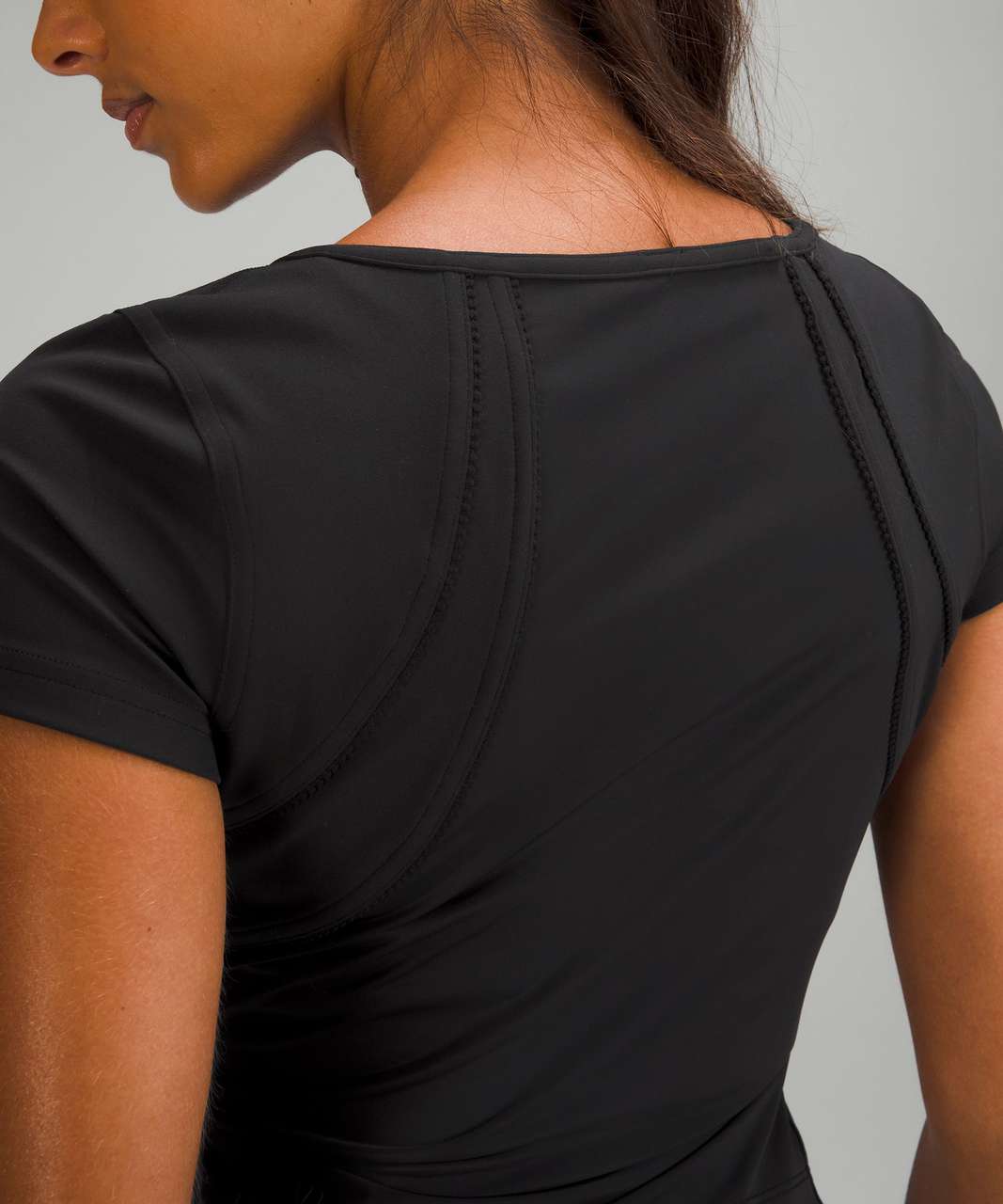 Square Neck Mesh and Nulu Yoga T-Shirt