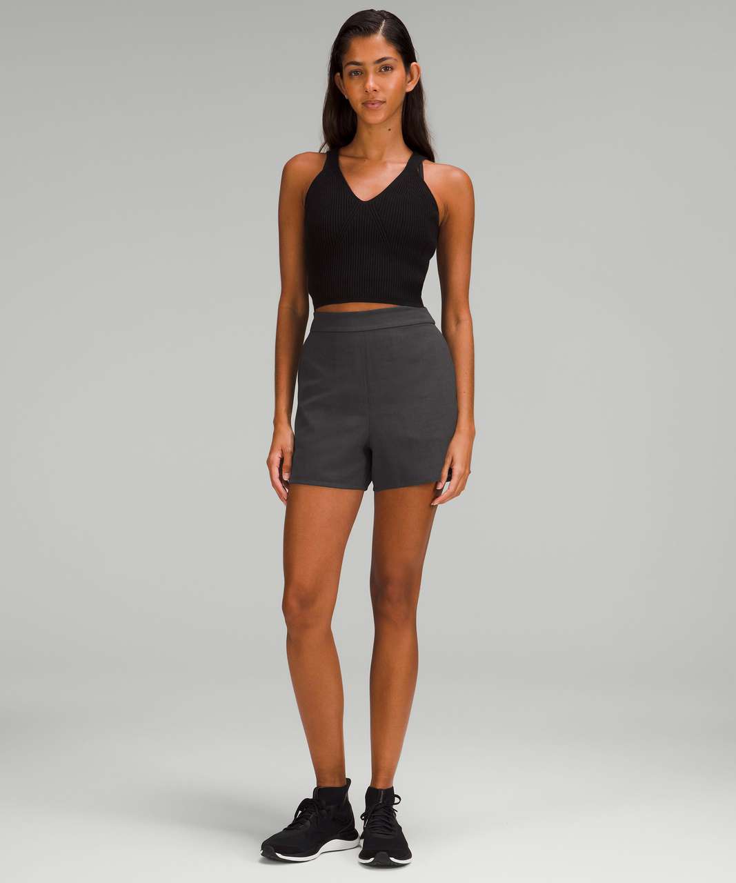 Lululemon Flat-Front Relaxed Short 4" - Graphite Grey