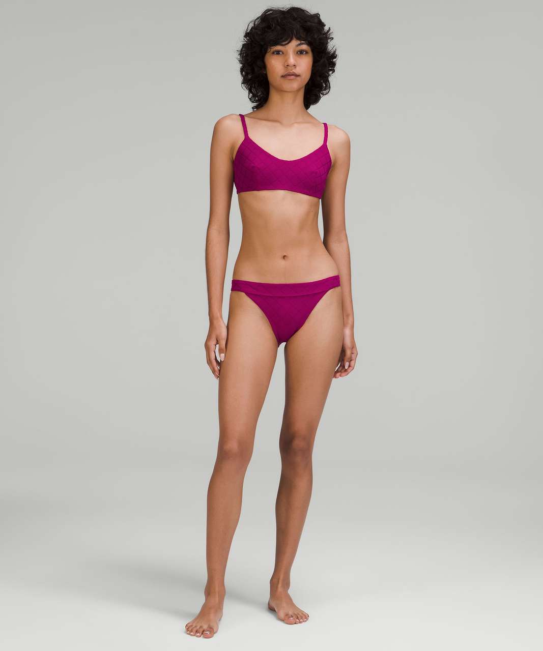 Lululemon Diamond Grid Skimpy-Fit Swim Bottoms - Magenta Purple