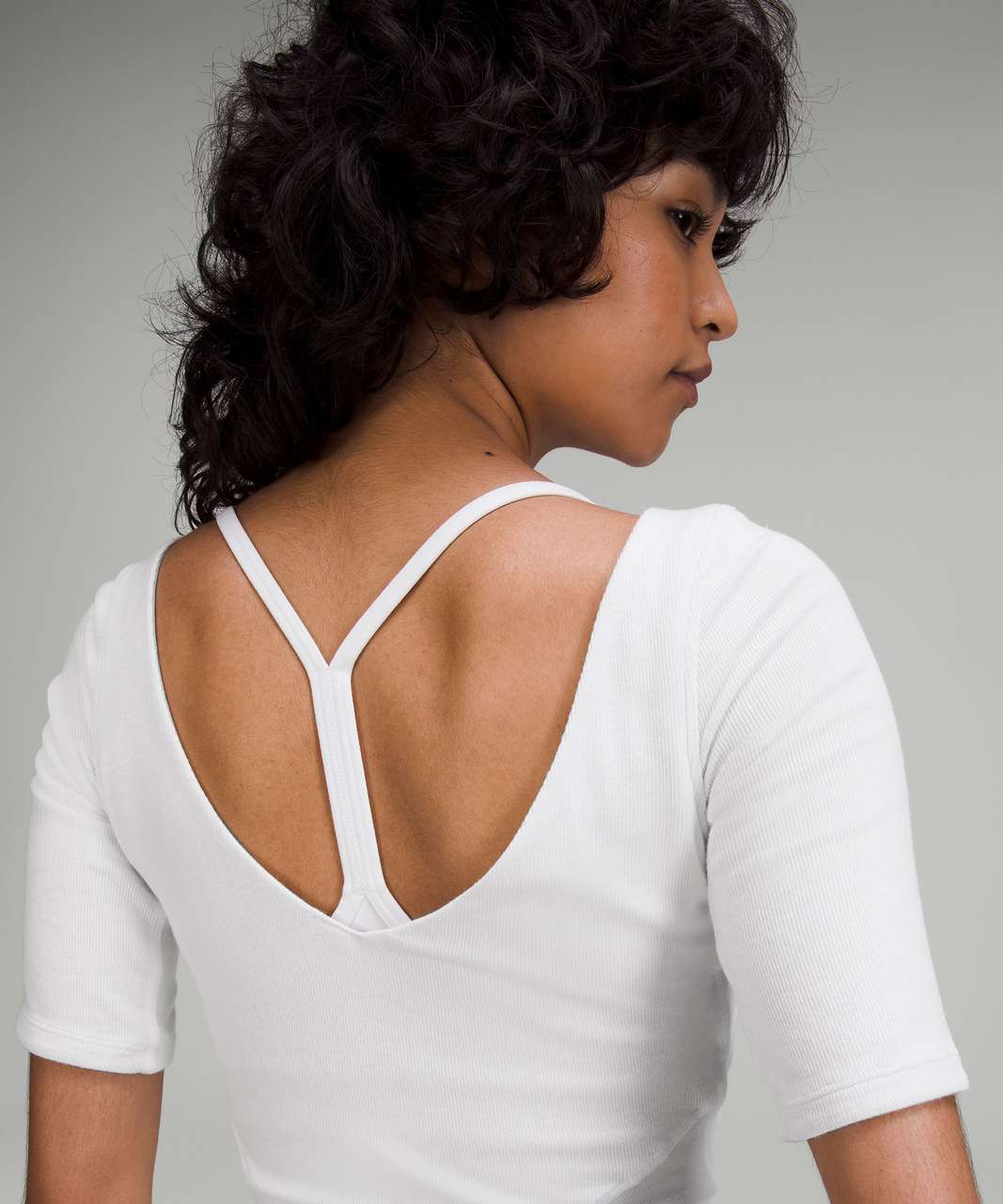 Lululemon Modal Pleated Back Long Sleeve Shirt - White Opal - lulu fanatics