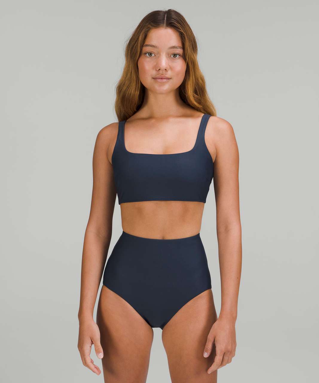 Lululemon Waterside Square-Neck Swim Top *B/C Cup - True Navy - lulu  fanatics