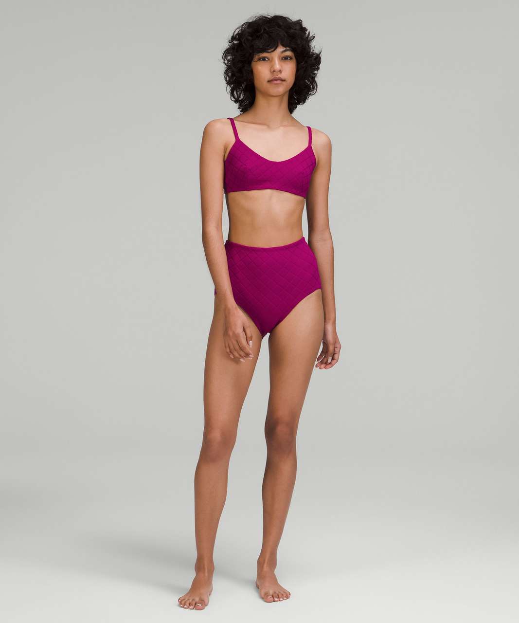 Lululemon Diamond Grid Swim Top *A/B Cup - Magenta Purple