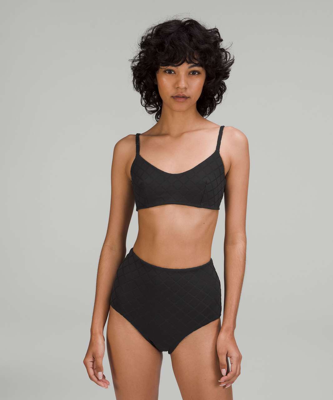 Lululemon Diamond Grid Swim Top *A/B Cup - Black