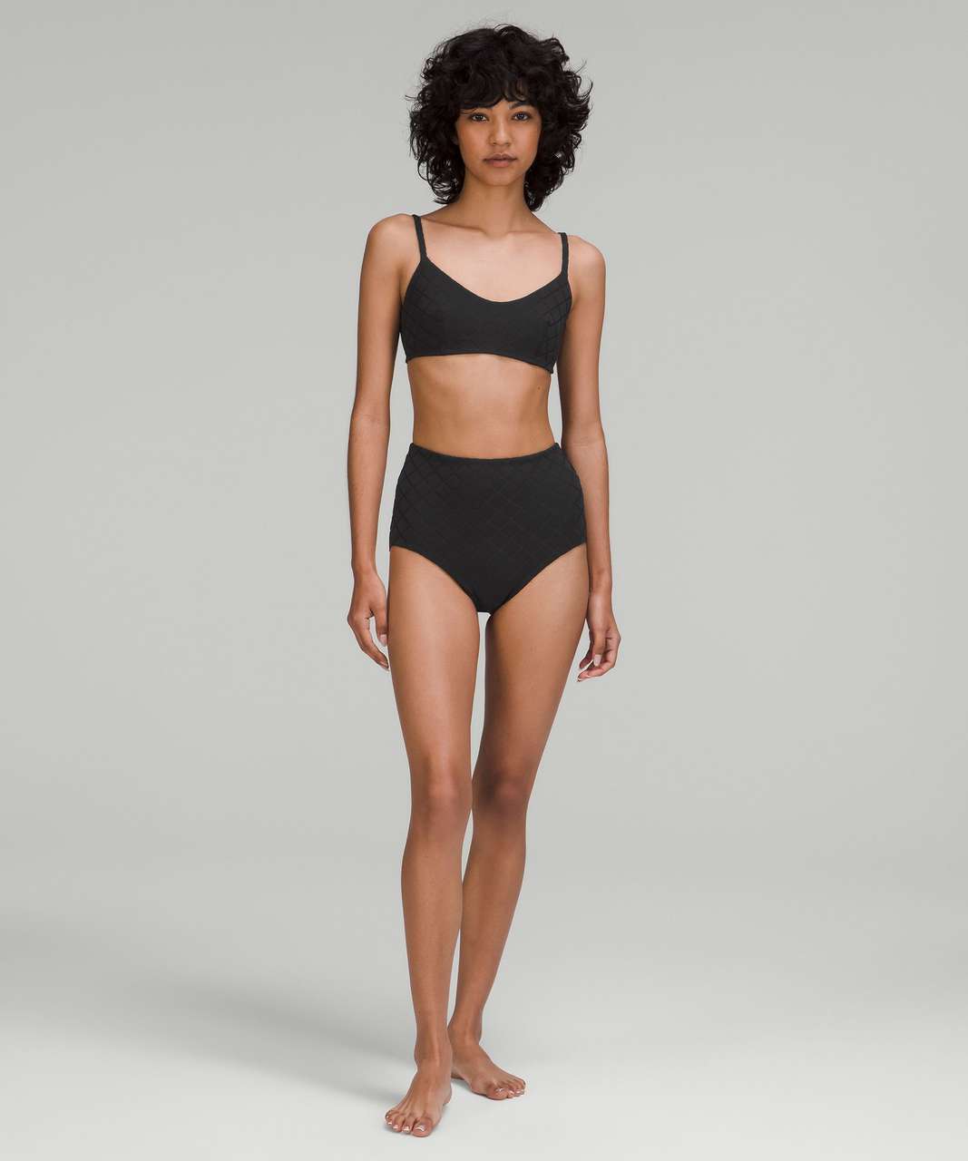 Lululemon Diamond Grid Swim Top *A/B Cup - Black