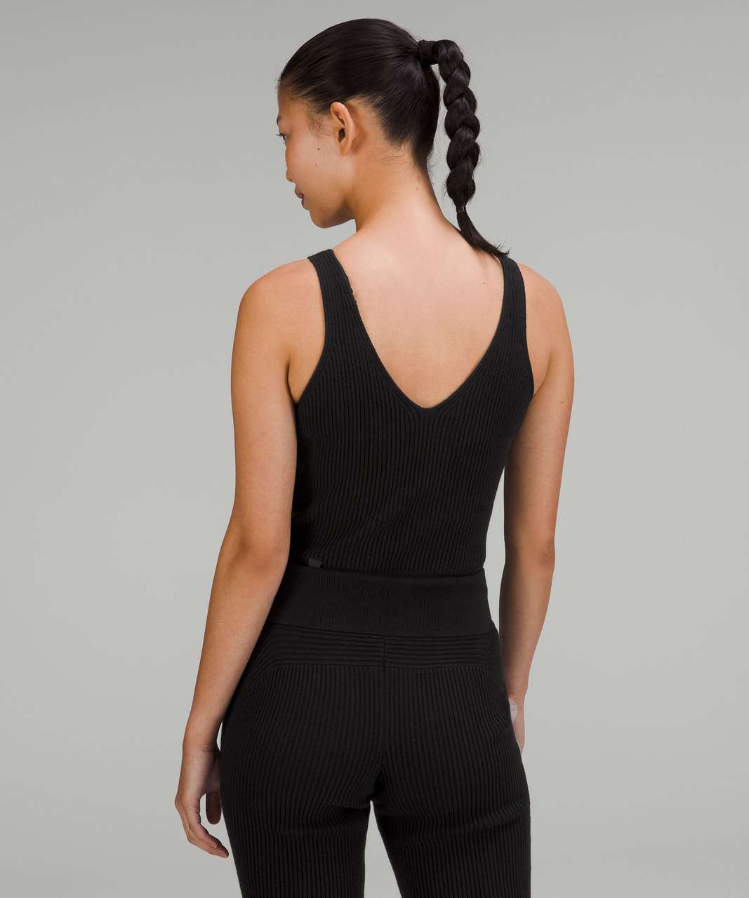 Lululemon Ribbed Softstreme Cropped Tank Top - Black/Neutral - Size 14