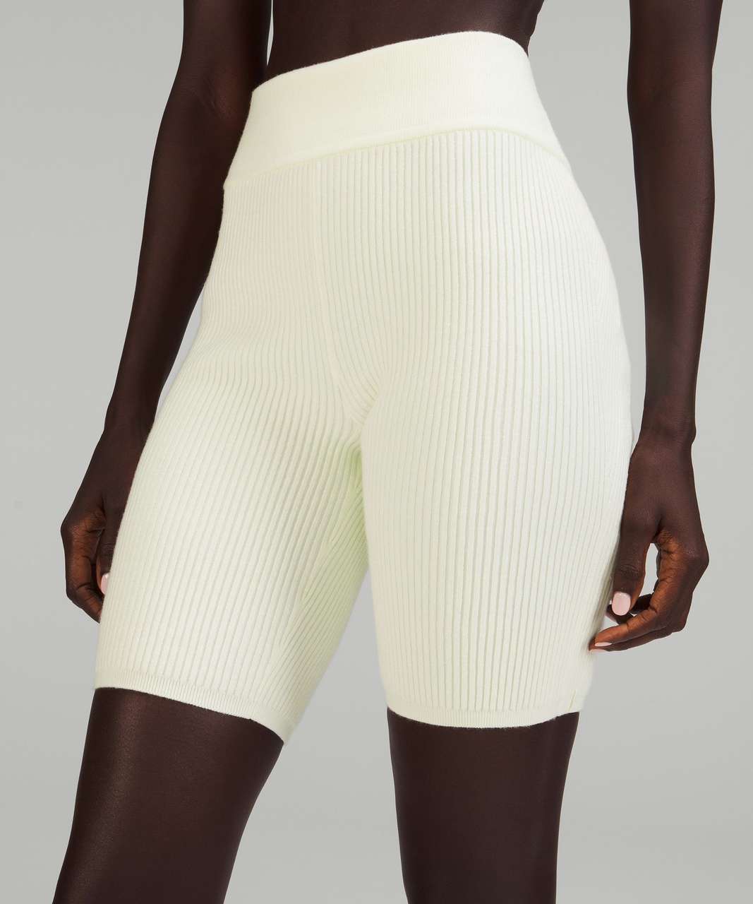 Lululemon Ribbed Knit High-Rise Short 8" - Lemon Sorbet