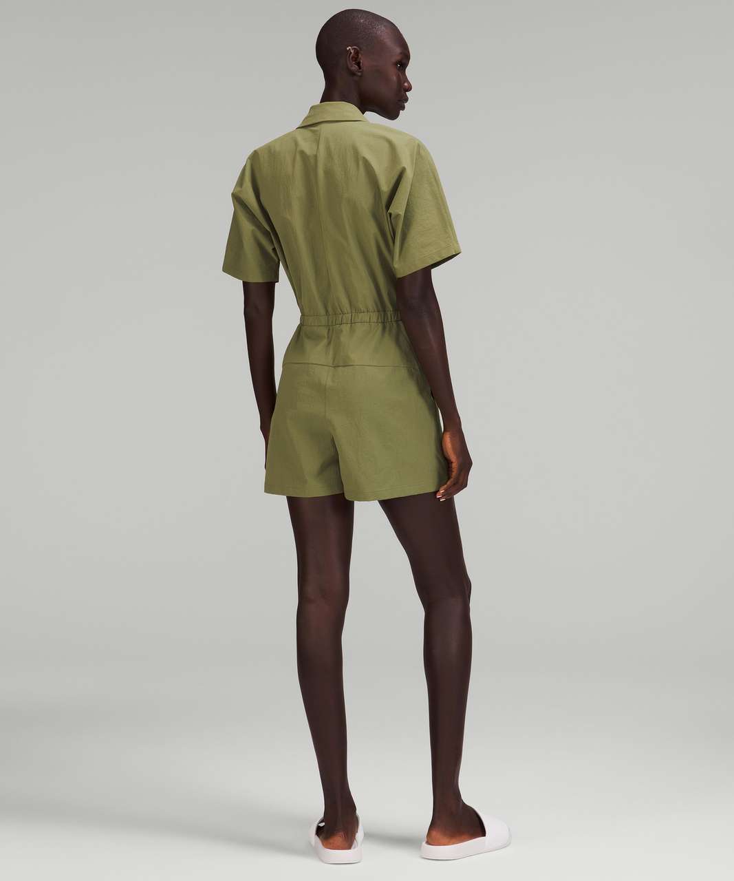 Lululemon lab Zip-Front Collared Romper - Bronze Green