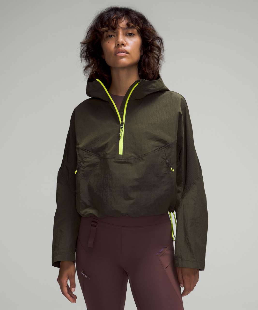 cinchable fleece zip up, dark olive (2). return? : r/lululemon