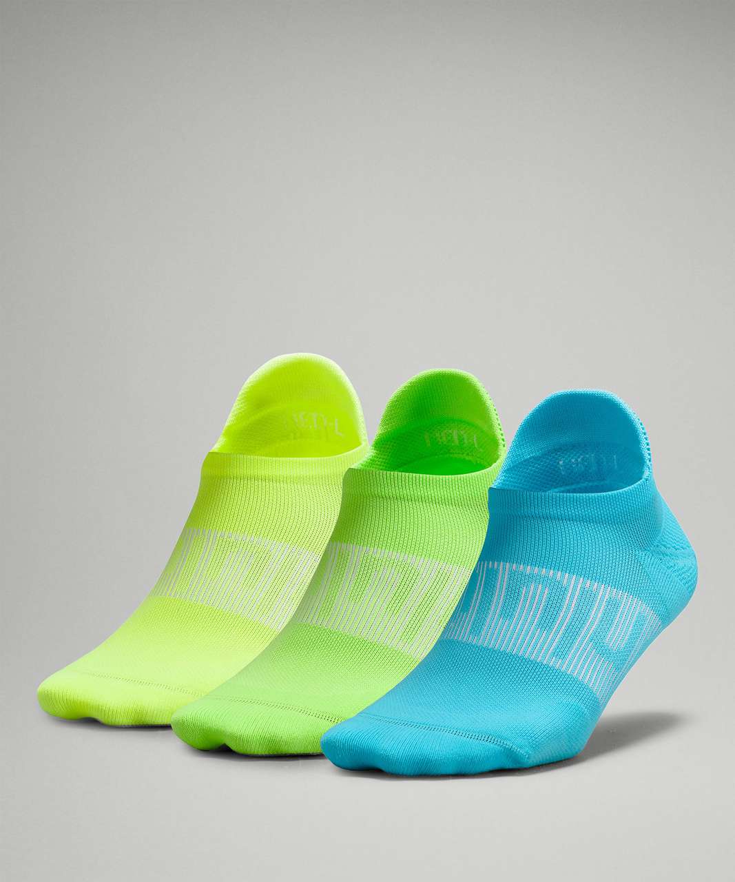 Lululemon Power Stride Tab Sock 3 Pack - Electric Turquoise / Absinthe / Highlight Yellow