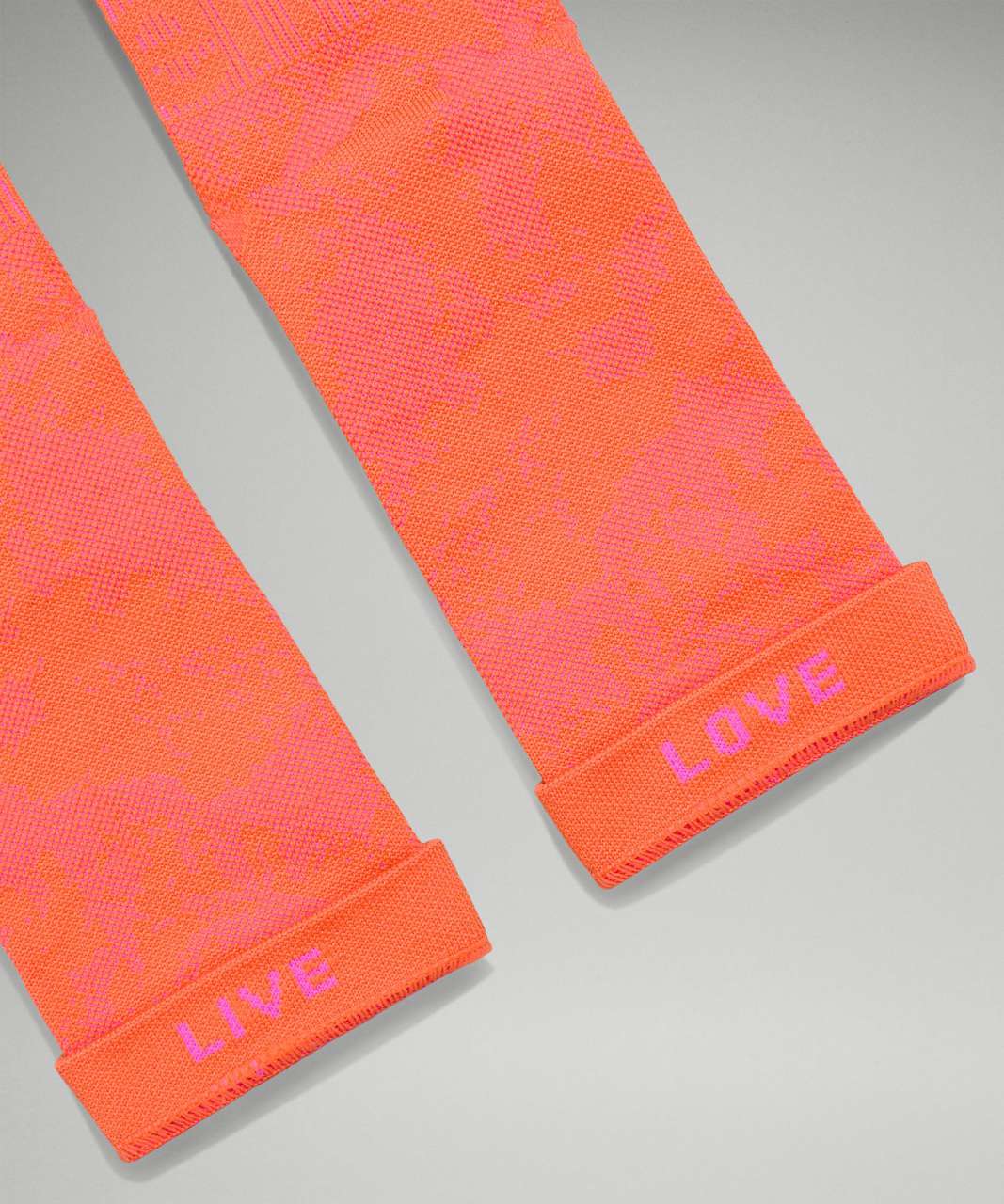 Lululemon Power Stride Crew Sock - Blaze Orange / Pow Pink