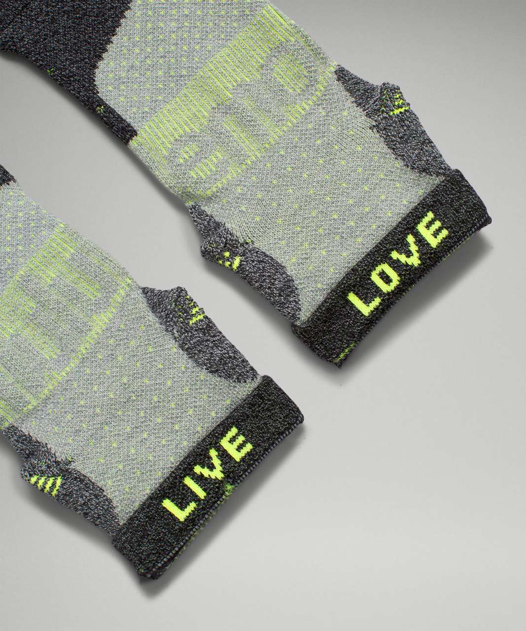 Lululemon Power Stride Hiking Ankle Sock - Black / Highlight Yellow