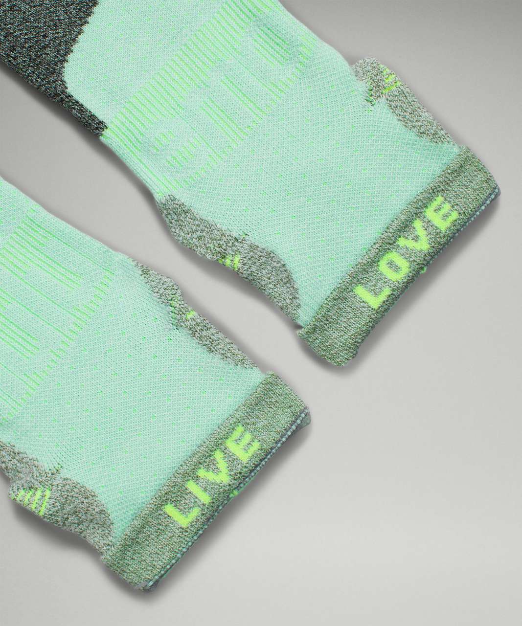 Lululemon Power Stride Hiking Ankle Sock - Wild Mint / Highlight Yellow