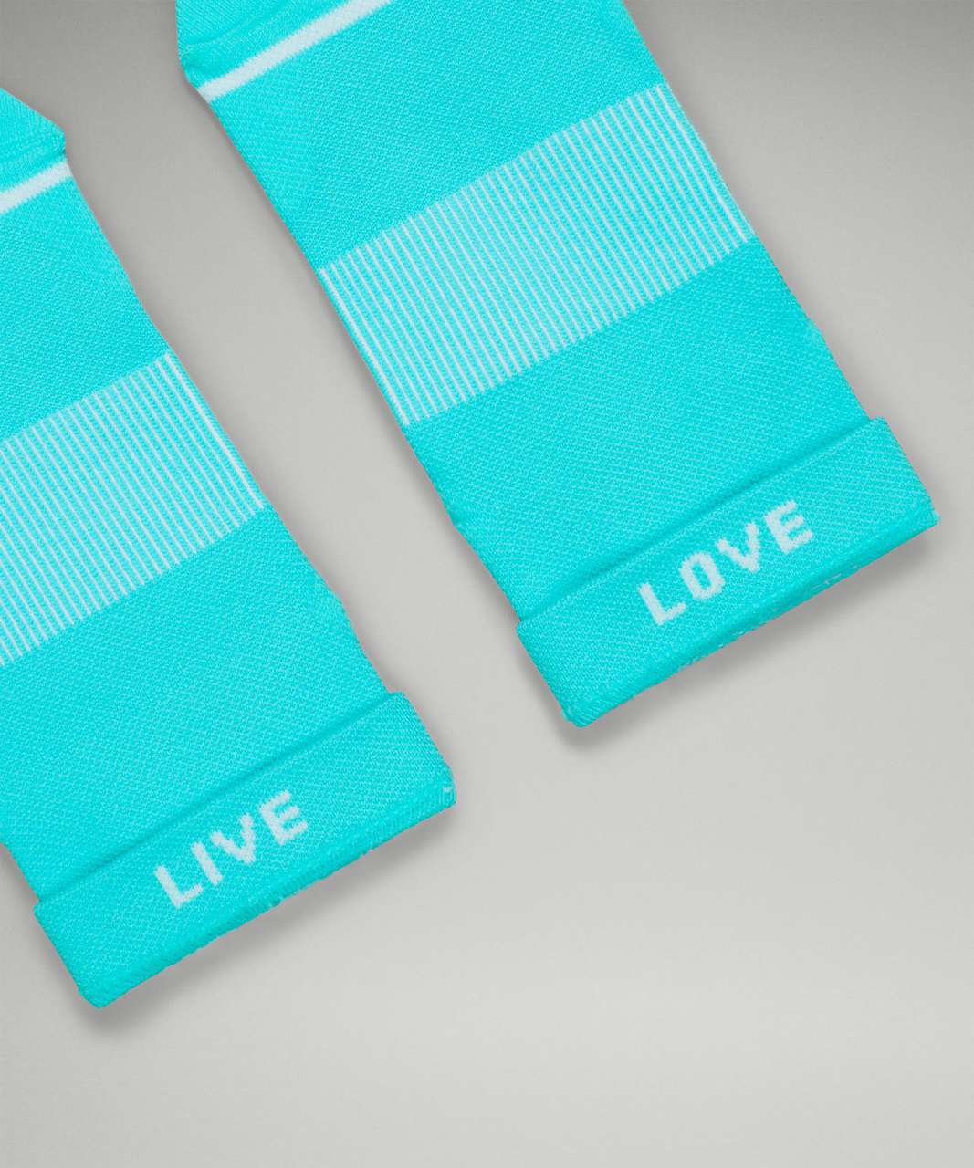 Lululemon Power Stride Ankle Sock 3 Pack *Stripe - Electric Turquoise / Highlight Yellow / Blaze Orange