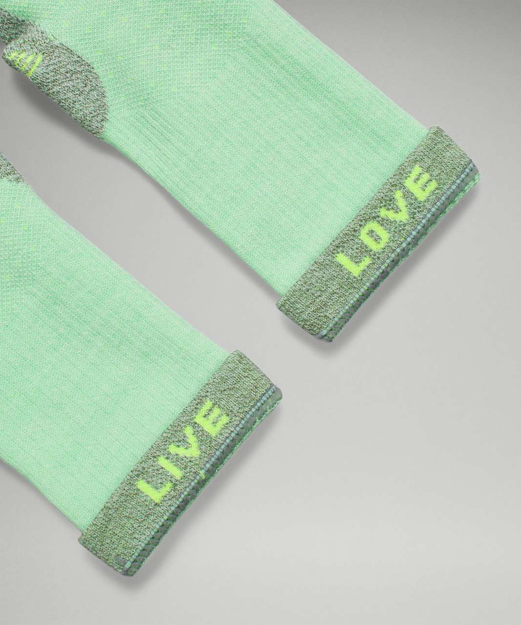 Lululemon Power Stride Hiking Crew Sock - Wild Mint / Highlight Yellow