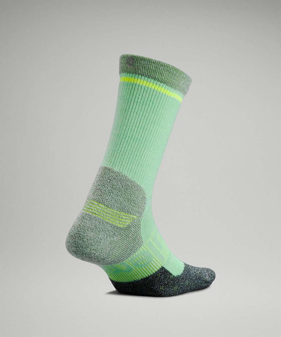 Lululemon Power Stride Hiking Crew Sock - Wild Mint / Highlight Yellow