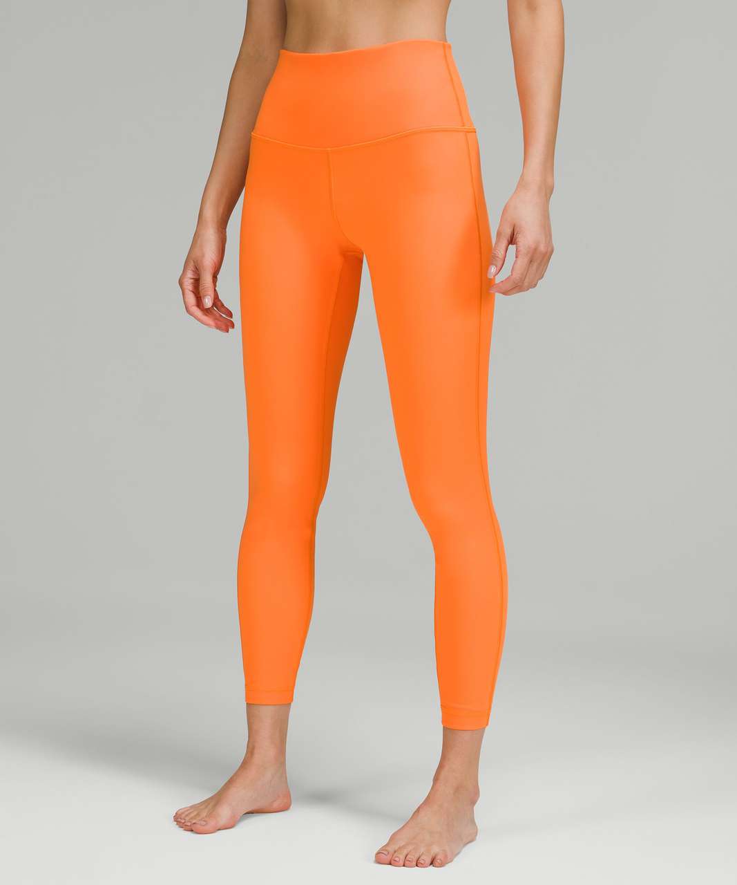 Lululemon Wunder Under Orange Pattern Leggings Size 8 Workout Yoga