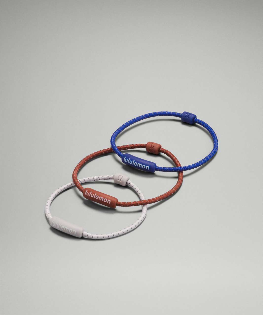 Lululemon Silicone Hair Ties 3 Pack - Chrome / Date Brown / Larkspur