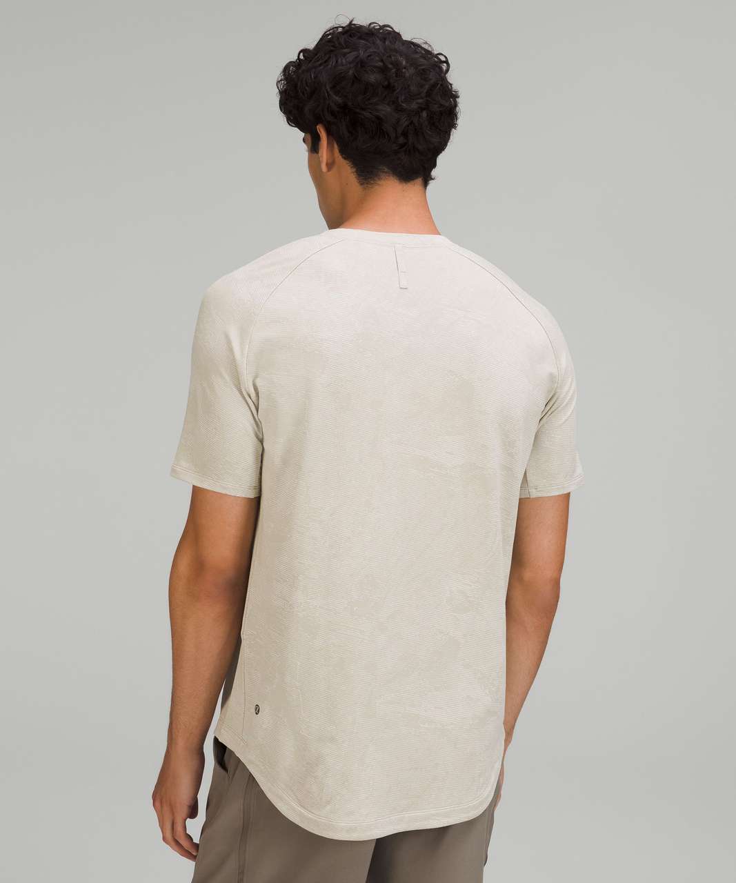 Lululemon Drysense Training Short Sleeve Shirt - Marble Map Jacquard Raw Linen Turtledove