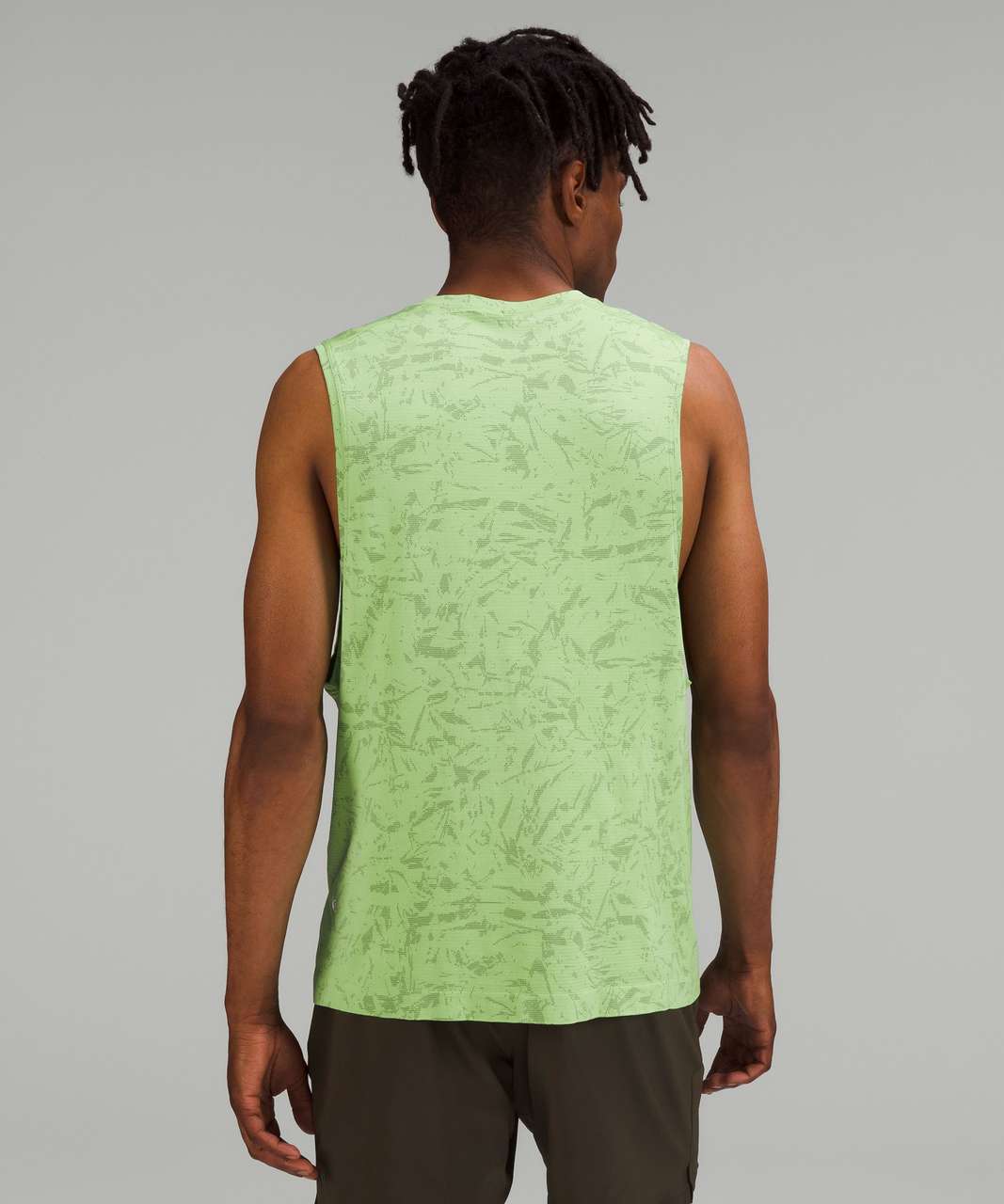 Lululemon Metal Vent Tech Sleeveless Shirt 2.0 - Block Floral Graphite Grey / Scream Green Light