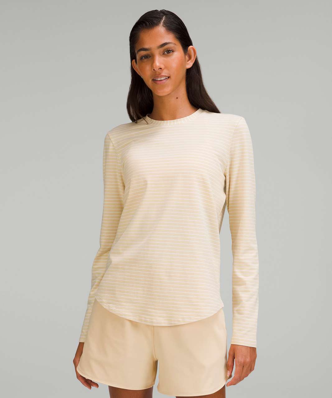 Lululemon Love Long Sleeve Shirt - Prosecco / White