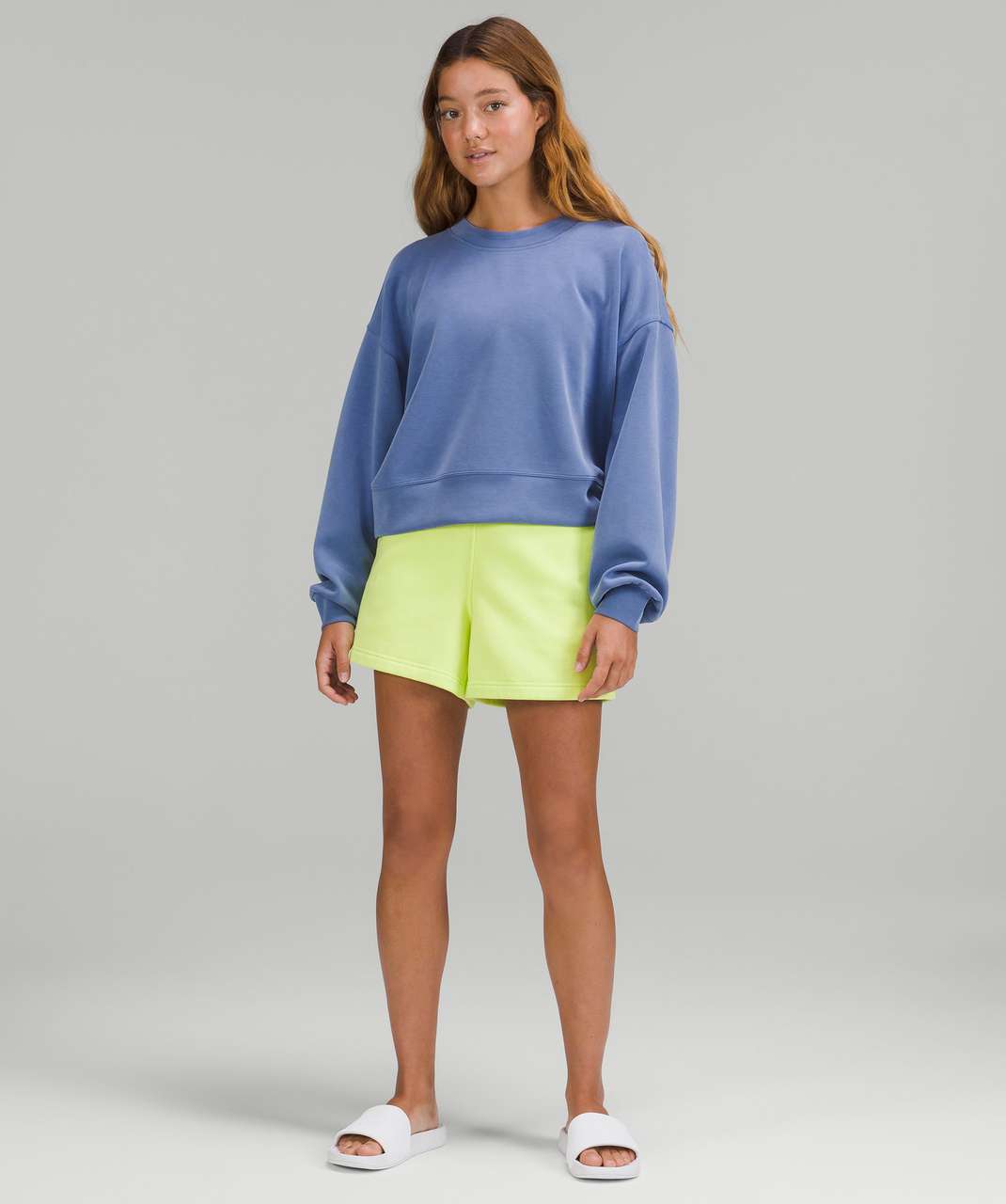 Lululemon Perfectly Oversized Cropped Crew *Softstreme - Water Drop - lulu  fanatics