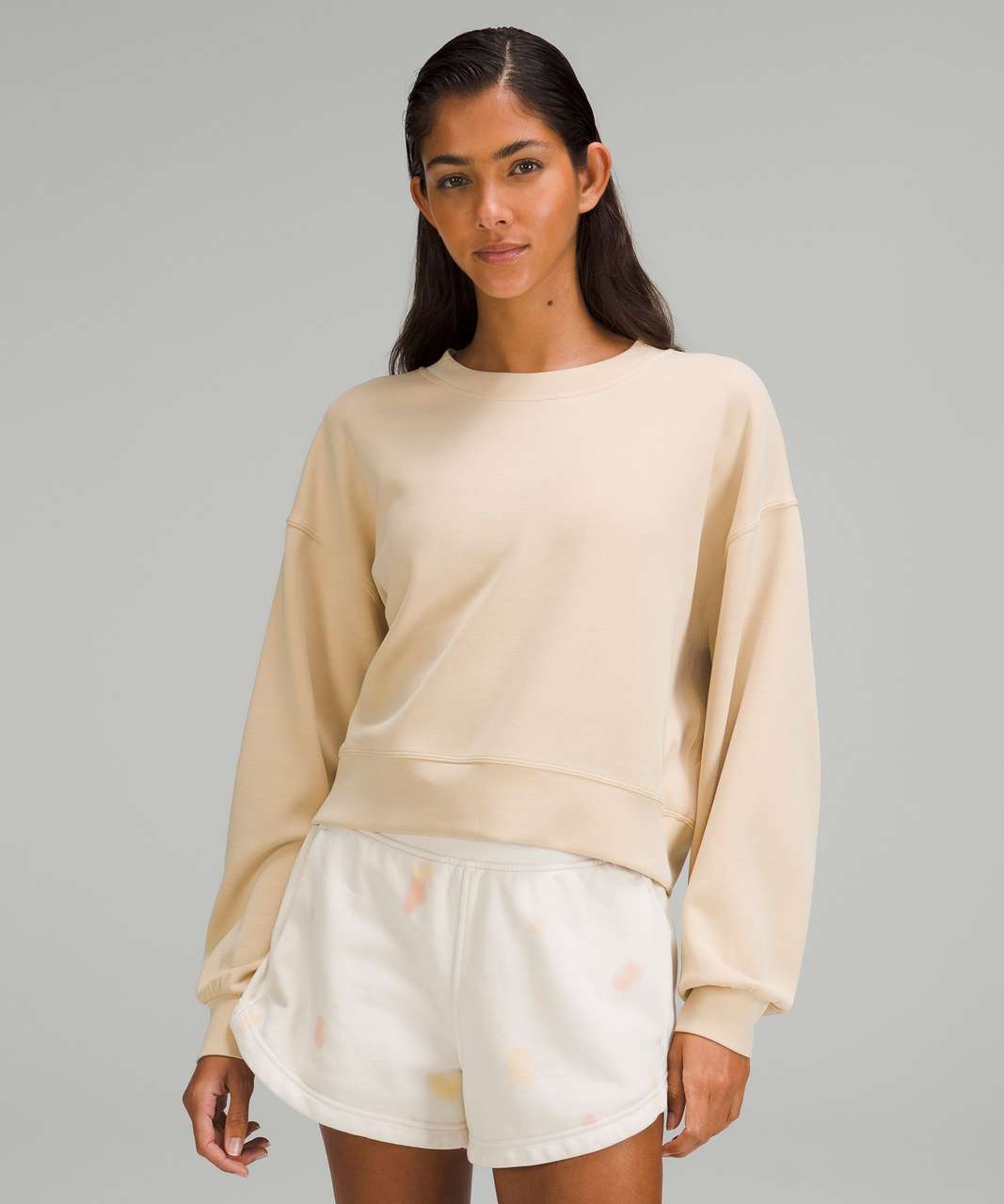 Lululemon Perfectly Oversized Cropped Crew *Softstreme - Prosecco