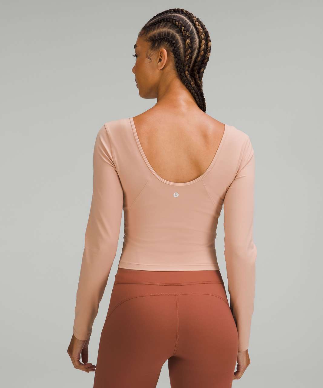 Lululemon Women’s Align Long Sleeve Cropped Shirt Size 8 PSAV pink savannah