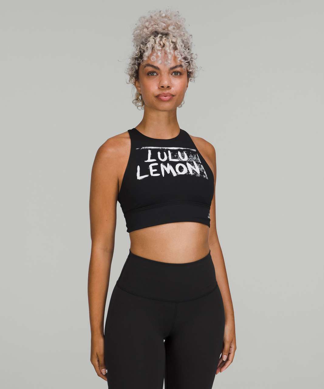 Lululemon ENERGY Bra Static Mist Black White Yoga Sports Criss