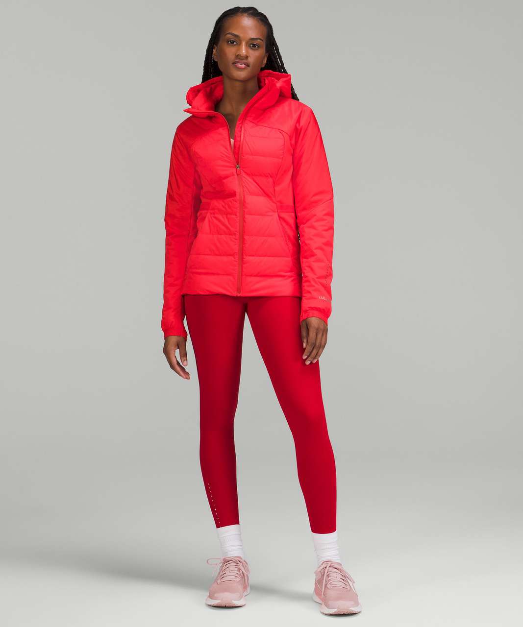 lululemon athletica, Jackets & Coats, Lululemon Not So Stuffy Puffer Full  Zip Red Jacket Womens