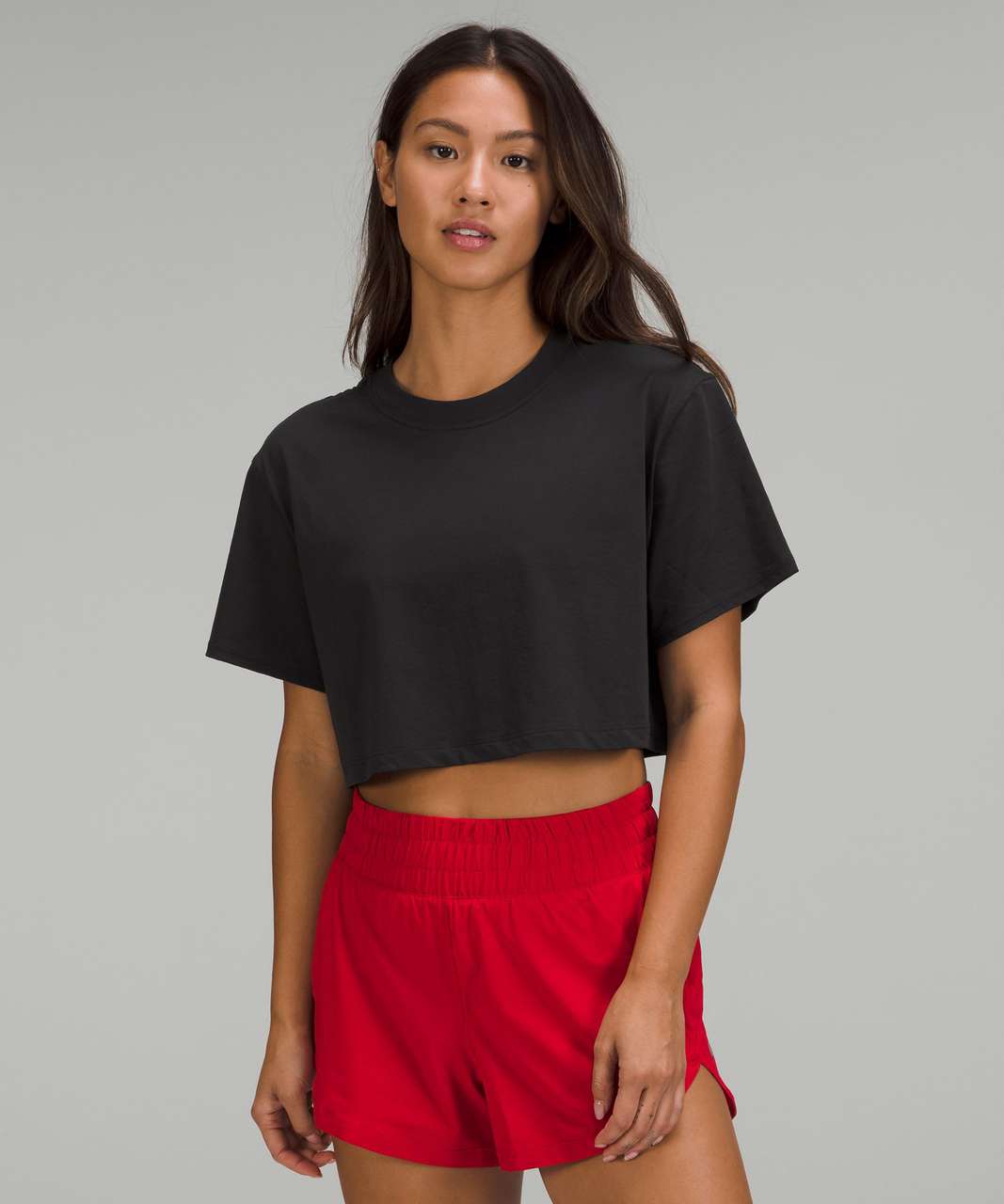 Lululemon All Yours Cropped T-Shirt *Graphic - Black - lulu fanatics