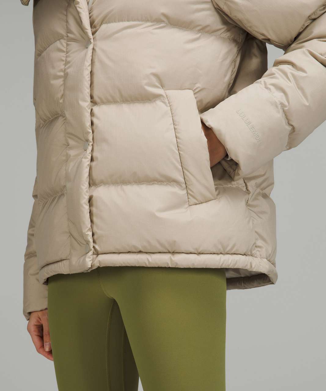 Lululemon Wunder Puff Jacket - Heathered Raw Linen - lulu fanatics