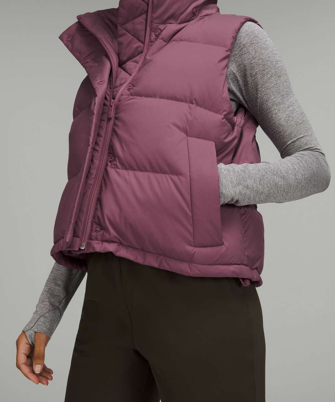 Lululemon Wunder Puff Cropped Vest - Vintage Plum