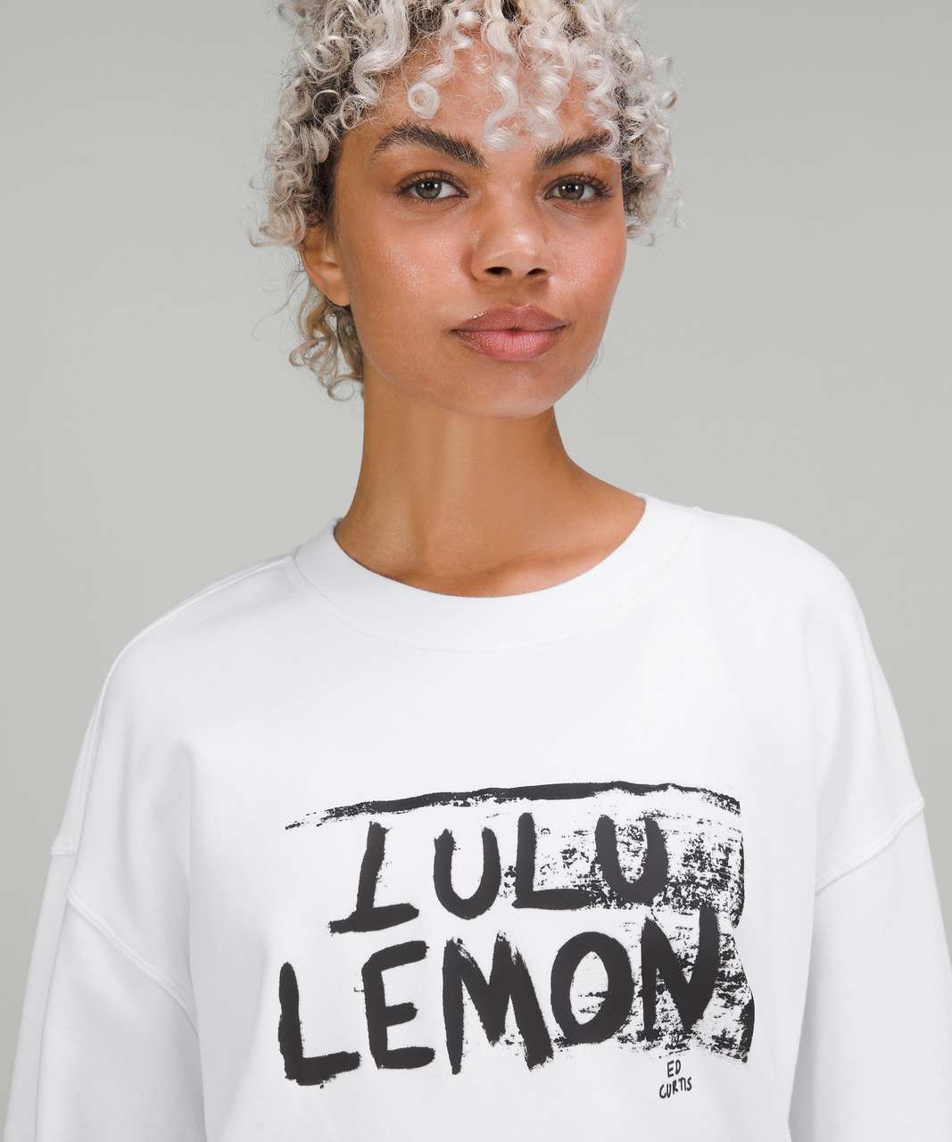 Lululemon Perfectly Oversized Crew *Ed Curtis - White - lulu fanatics