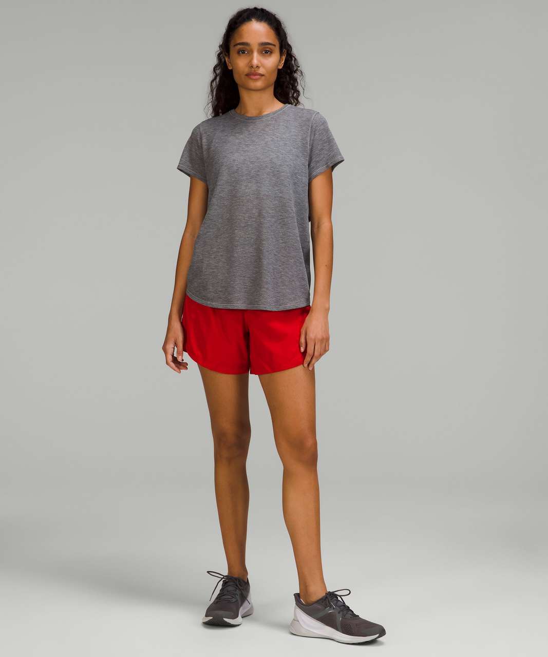 lululemon athletica Track That High-rise Lined Short 5 in Red