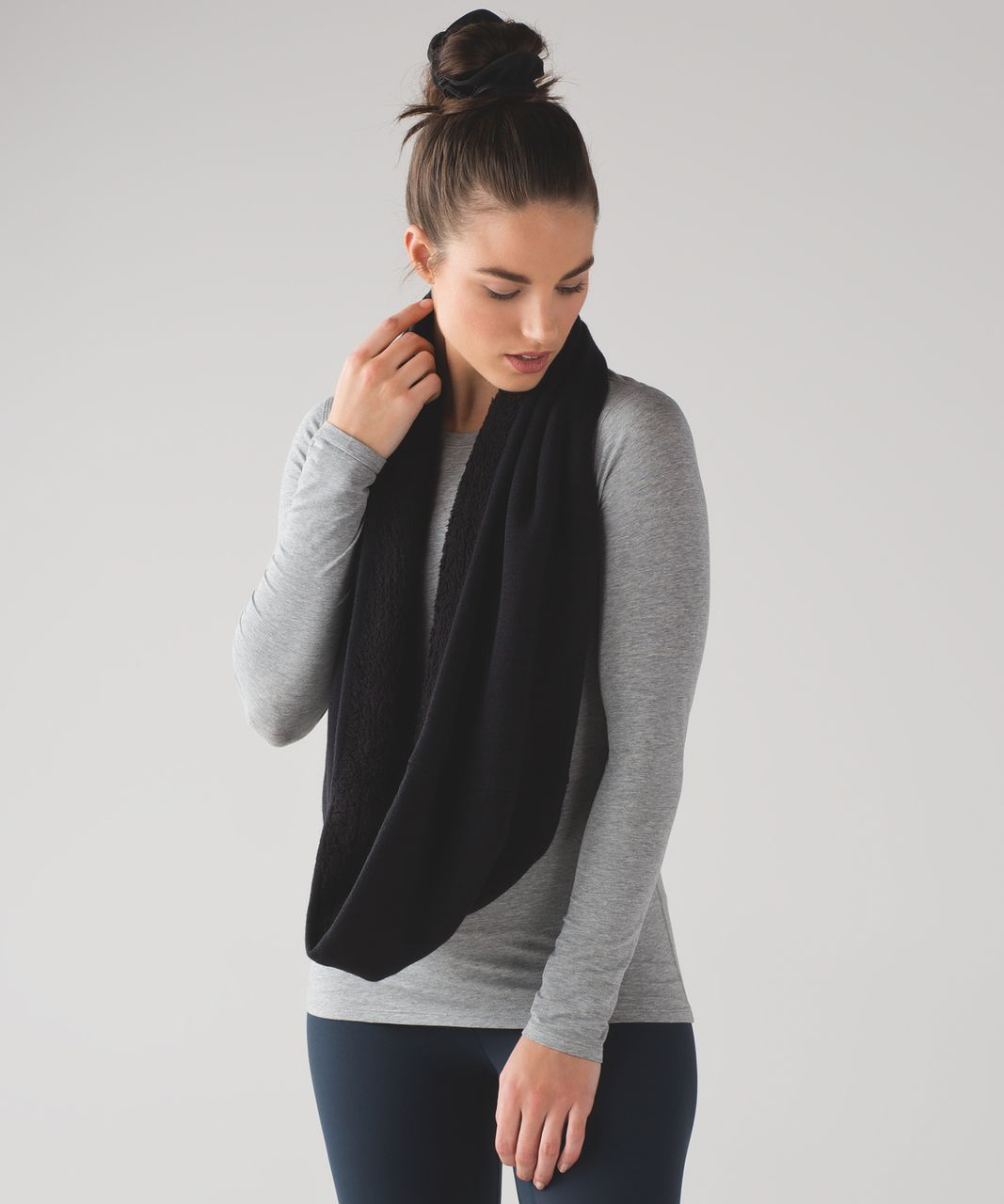 Lululemon Shakti Sherpa Infinity Scarf - Black - lulu fanatics