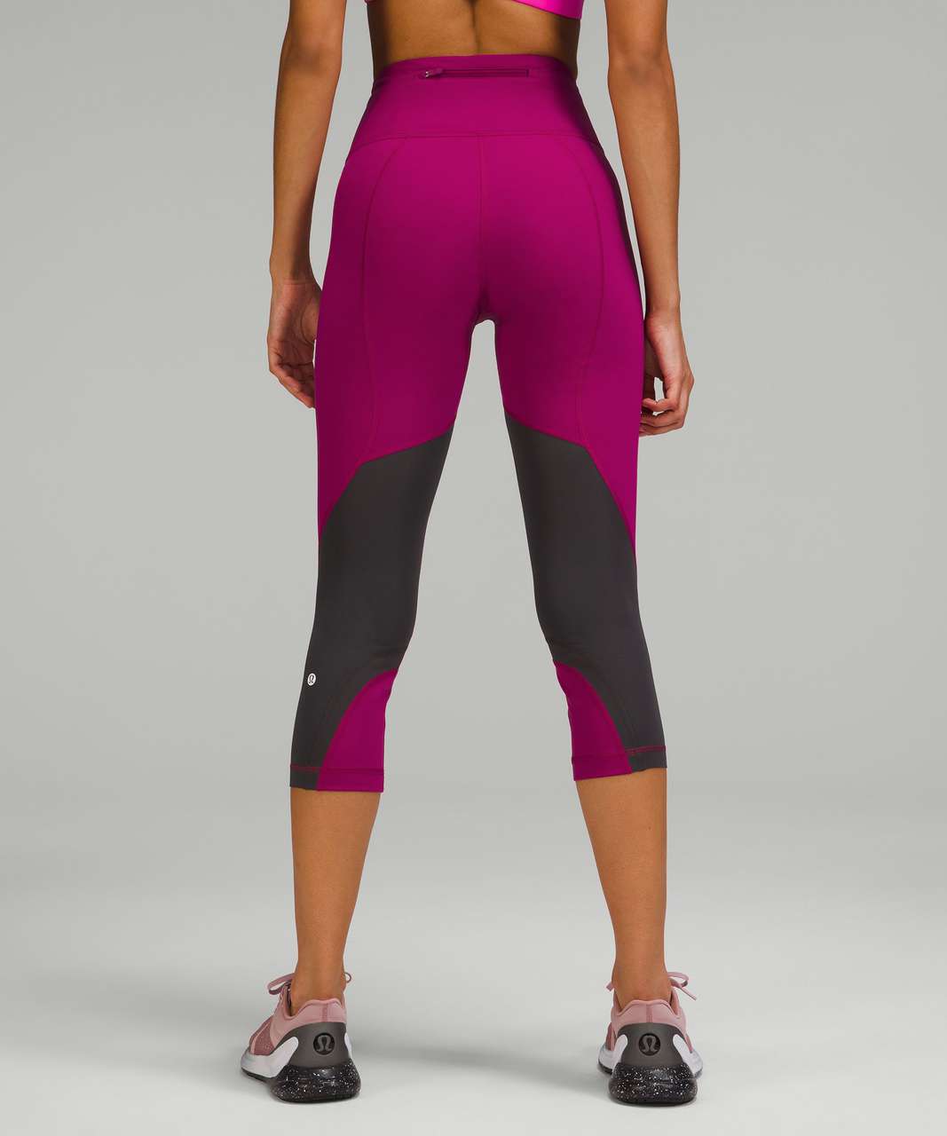 Lululemon Throwback Inspire High-Rise Crop 21" - Magenta Purple / Graphite Grey