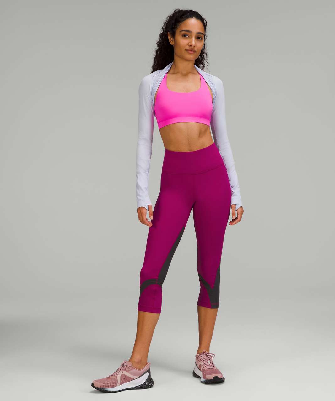 Lululemon Throwback Inspire High-Rise Crop 21" - Magenta Purple / Graphite Grey