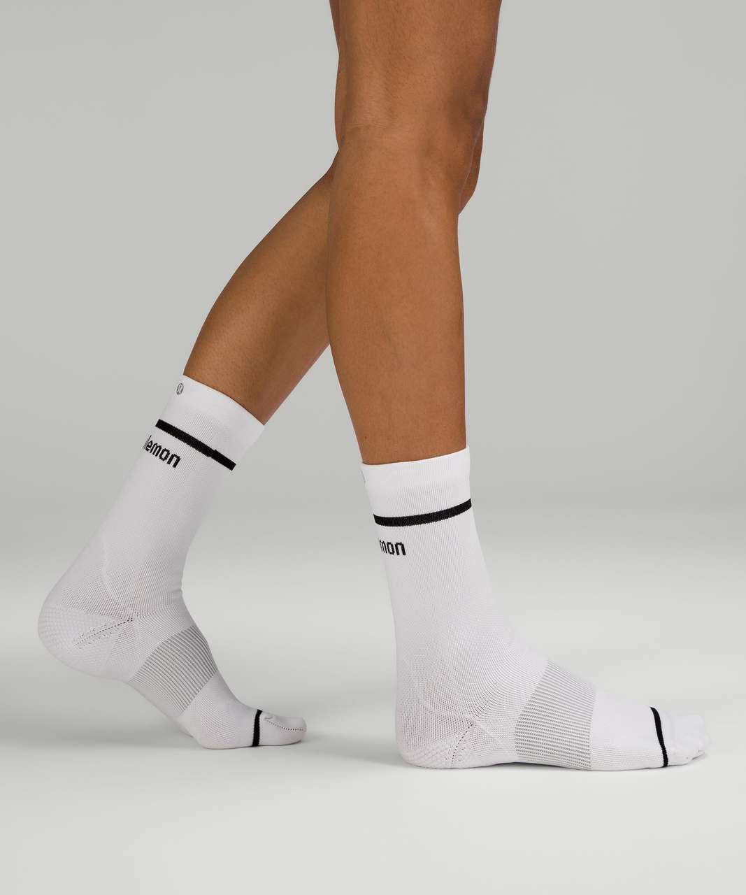 Lululemon Power Stride Crew Sock 3 Pack *Stripe - White / Heather Grey / Black